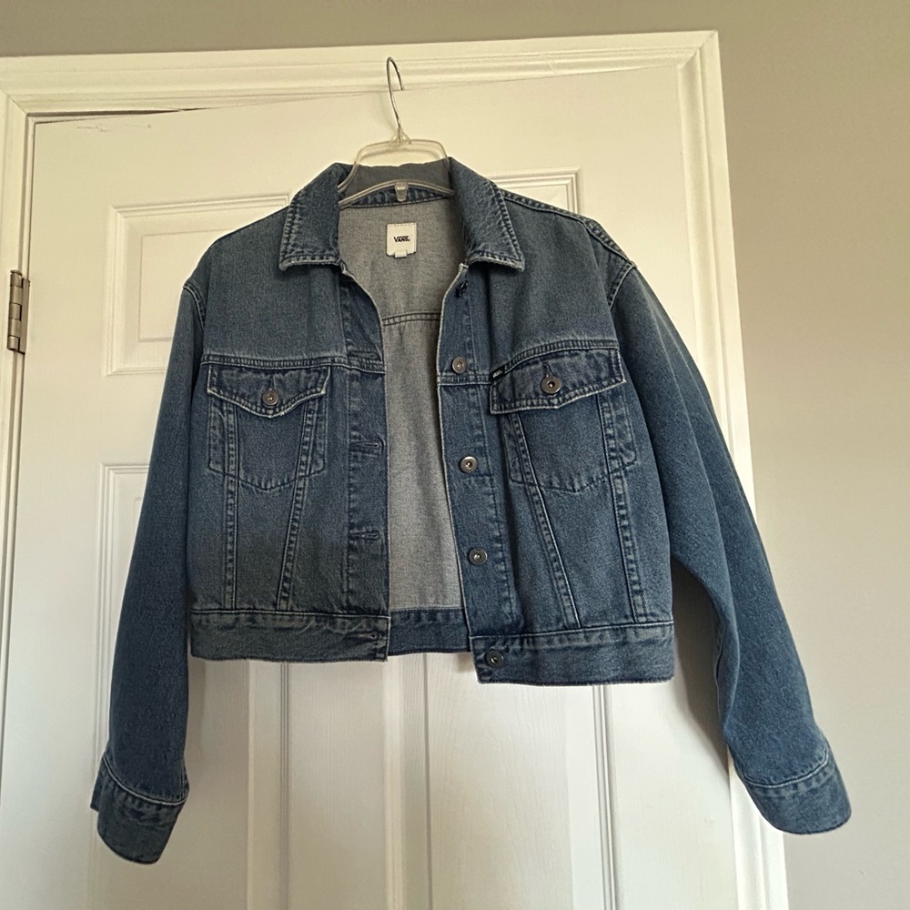 Vans cropped denim jacket small